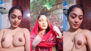 Bengali University Girl Squeezing Brown Puffy Nipple Boobies
